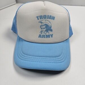 Trojan Army USC Trucker Hat Light Blue White Mesh Back Snapback Baseball Cap